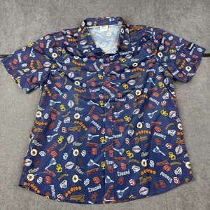 San Diego Padres Lightweight Full Button Shirt MENS Size L